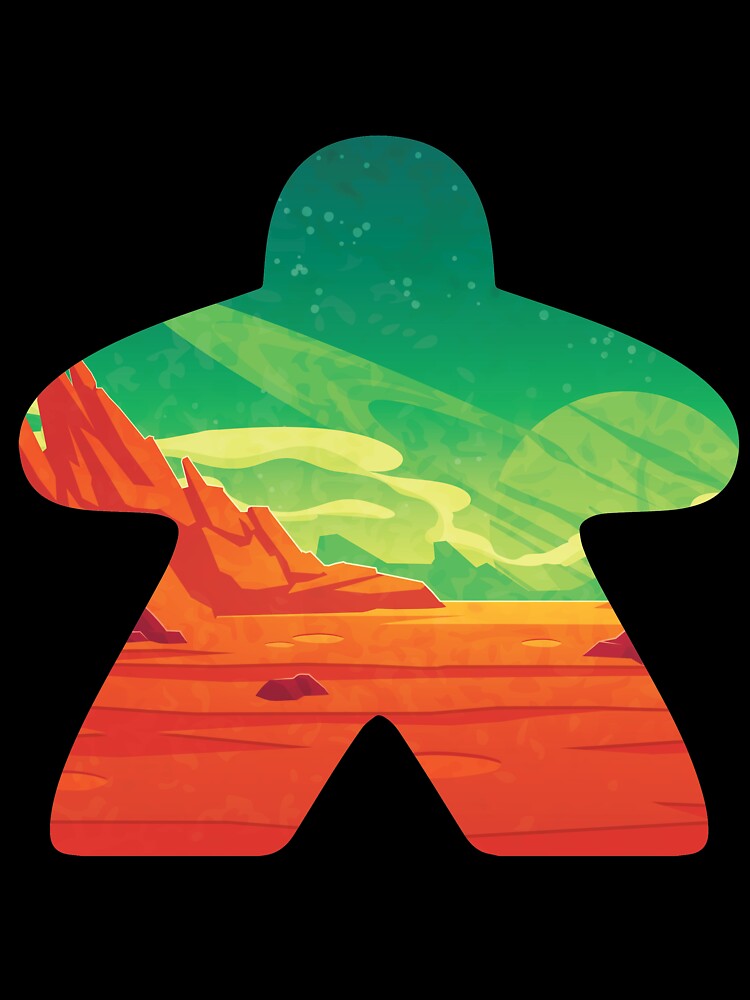 Mars and Space themed Adventure Meeple Board Game Scene by BeamGeeks