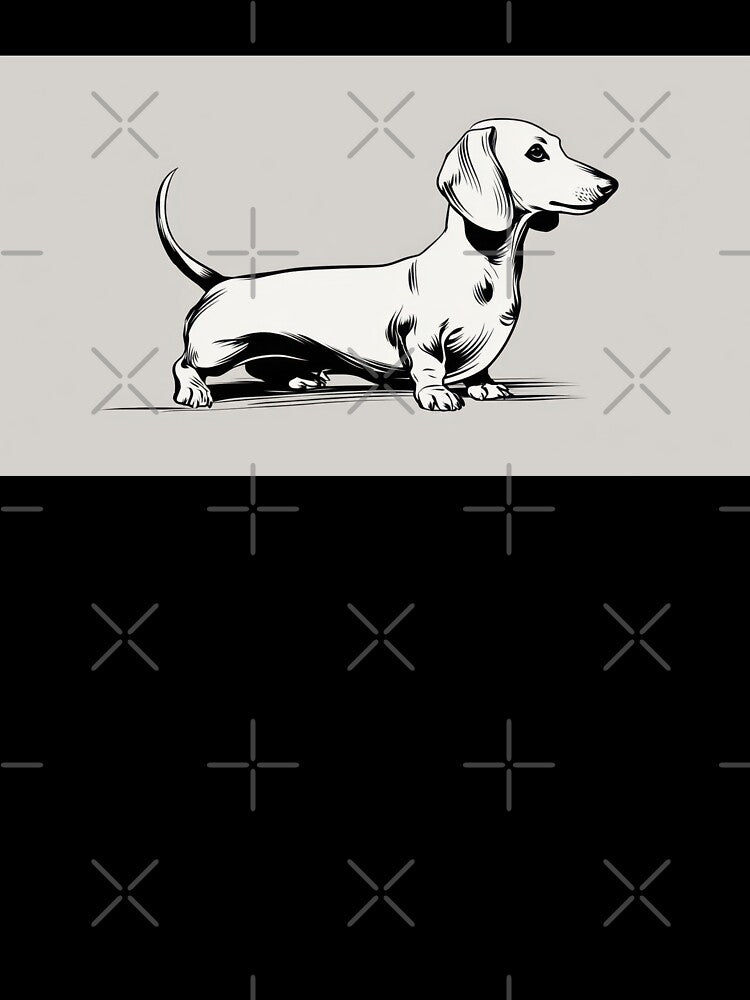 Dachshund stands on a plain surface by anytka