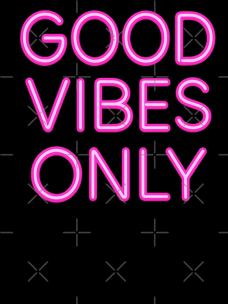 Neon Pink “Good Vibes Only” Quote – Bold Retro Glow Typography Design by Inspired by CarMa