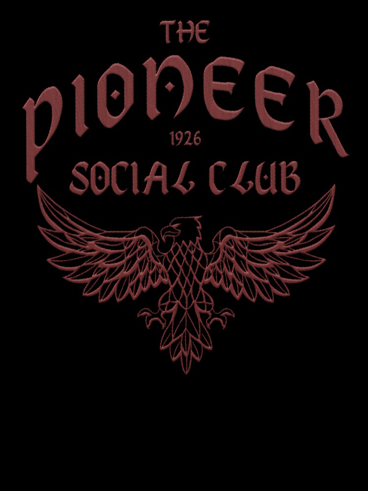 embroidery style the pioneer social club typography art by hayrpictures