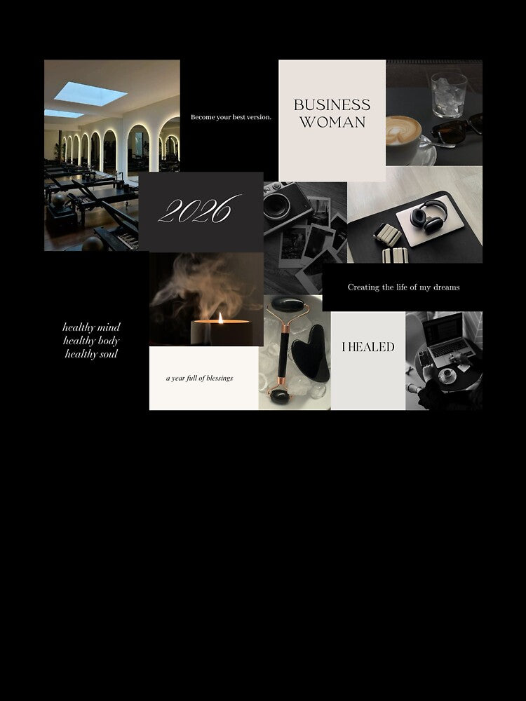 Aesthetic Female Vision Board 2026 – Black Edition | Career & Self-Care for Women by travelzies