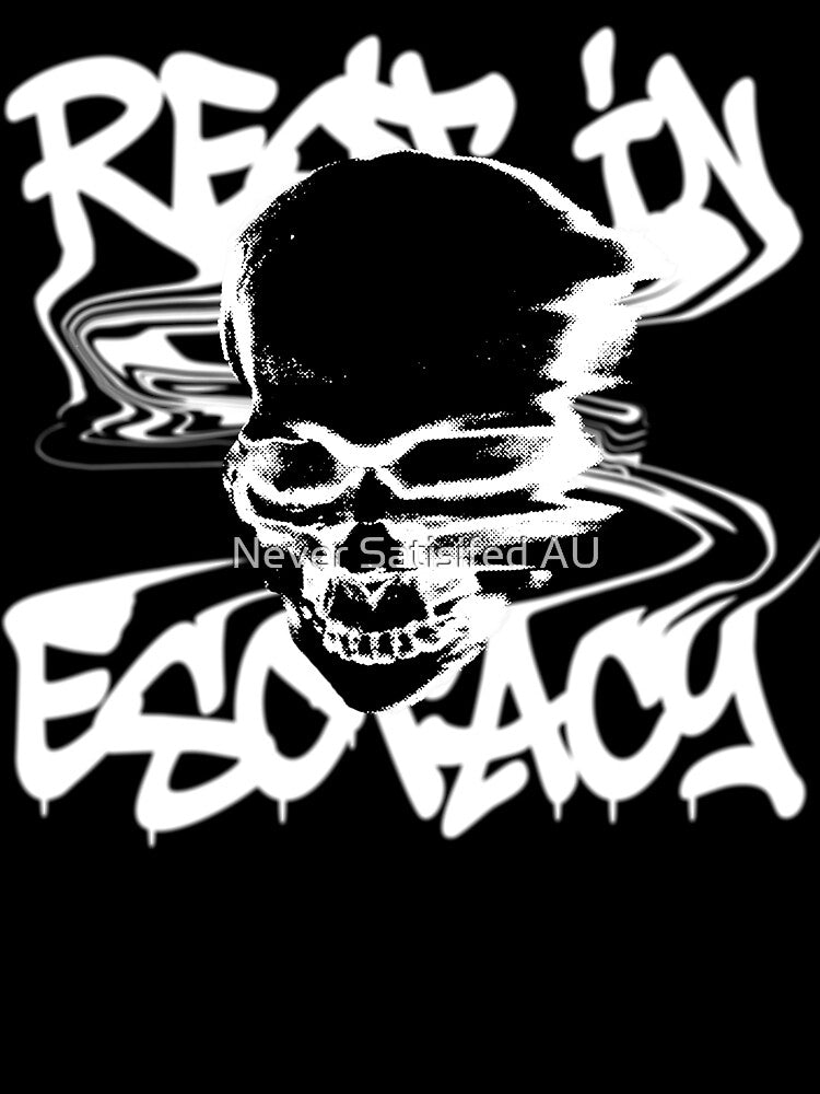 Rest In Ecstasy – Distorted Skull Graffiti Streetwear Design by Never Satisifed AU