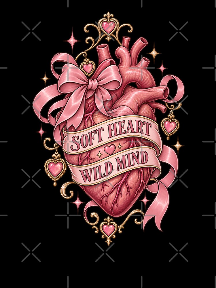 Soft Heart Wild Mind – Coquette Anatomical Heart by AnteesocialTees