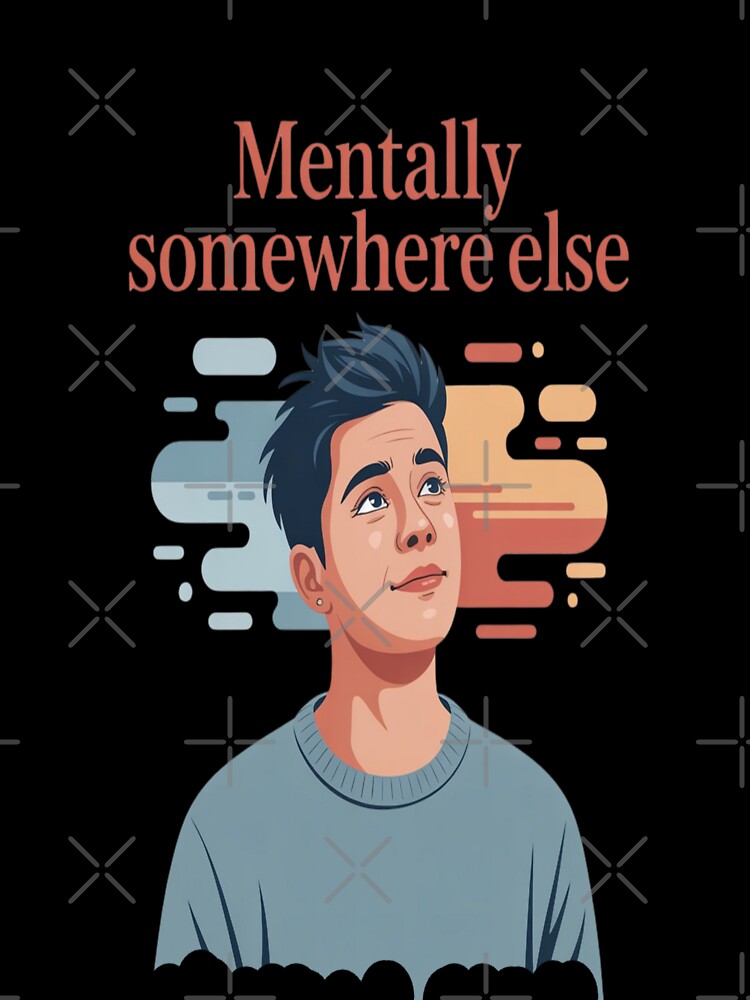 Mentally Somewhere Else – Minimalist Vector Art T-Shirt by FrameRoom