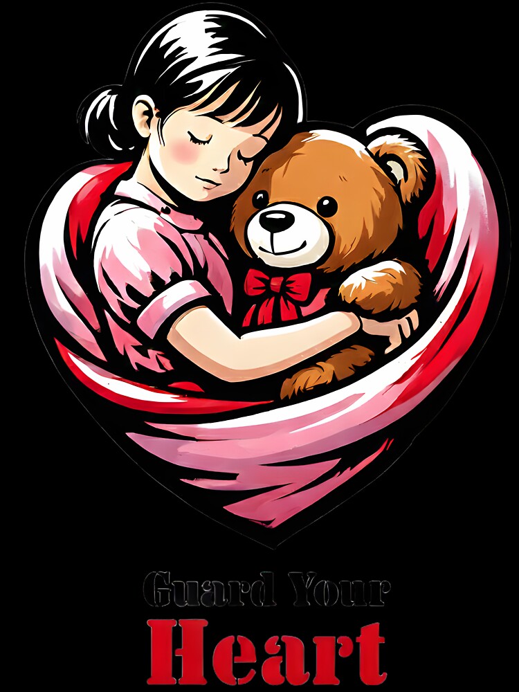 Guard Your Heart Tender Girl Art by AnnDesignStudio