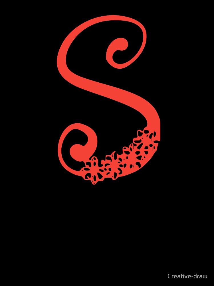 Floral Initial monogram S by Creative-draw