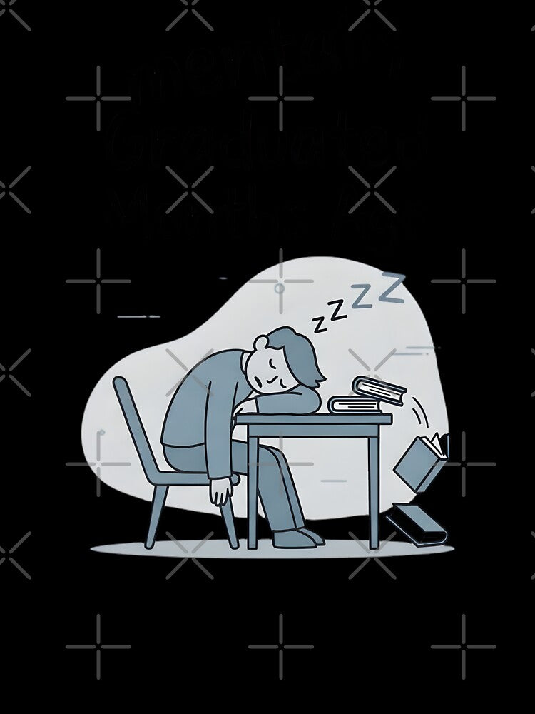 Overtired Student Sleeping on Books Funny Graduation Exhaustion by universe-hold ⭐⭐⭐⭐⭐