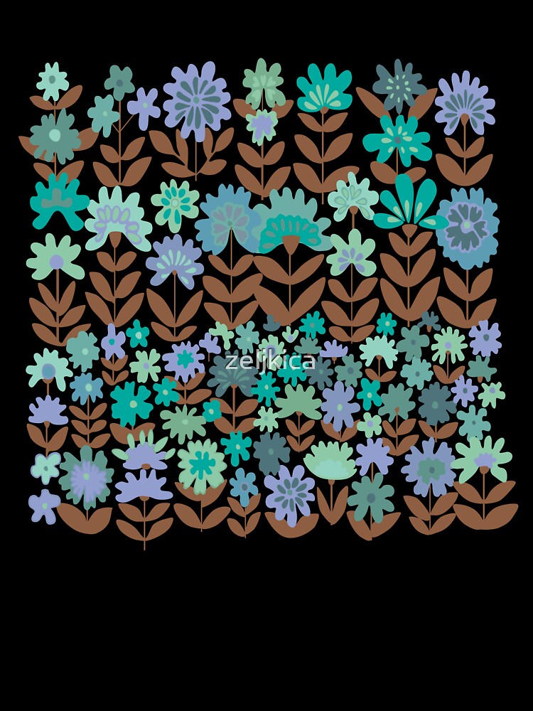 Retro Blue Floral by zeljkica
