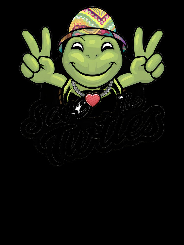 Hippie Turtle: Peace, Love, and Ocean Protection "Save the Turtles" by MillennialVibe