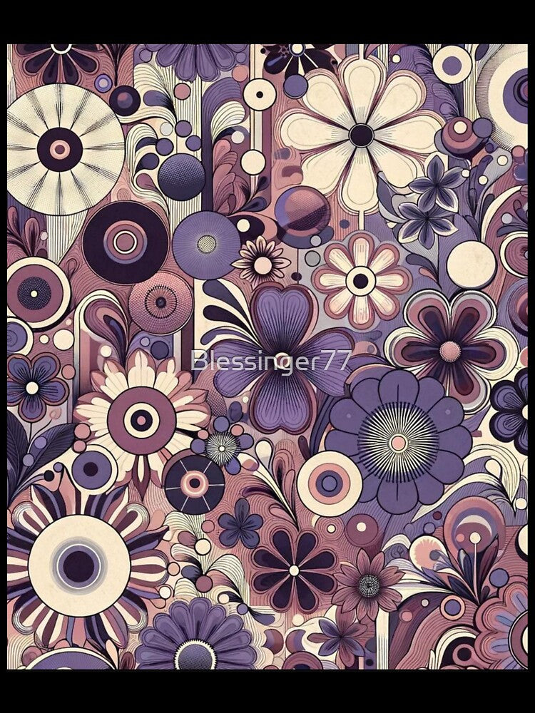 Vintage floral design 1970 purple tint by Blessinger77
