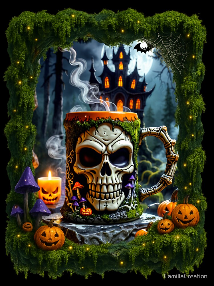 The Forest Skull Chalice: A Mossy Halloween Brew by CamillaCreation