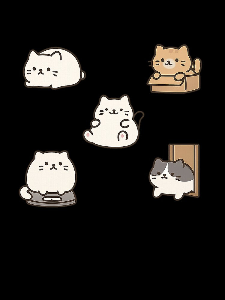Chonky Cats – Kawaii Loaf, Melty & Box Cat Die-Cut Sticker Sheet by Tripconic