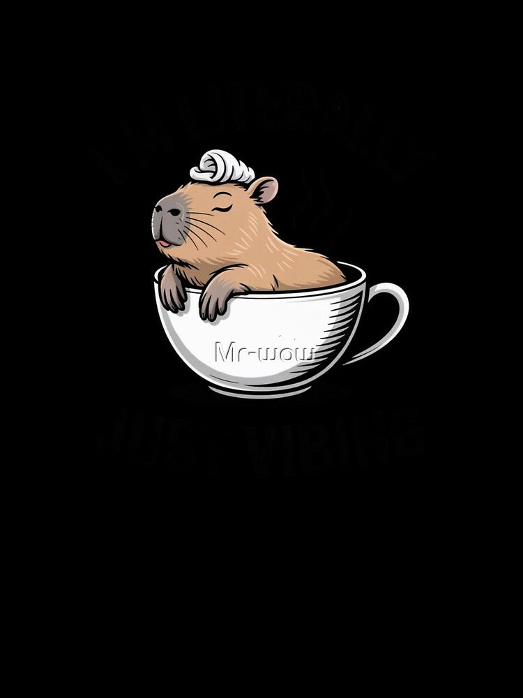 Zen Capybara Chilling In Mint Teacup Funny Art by Mr-wow