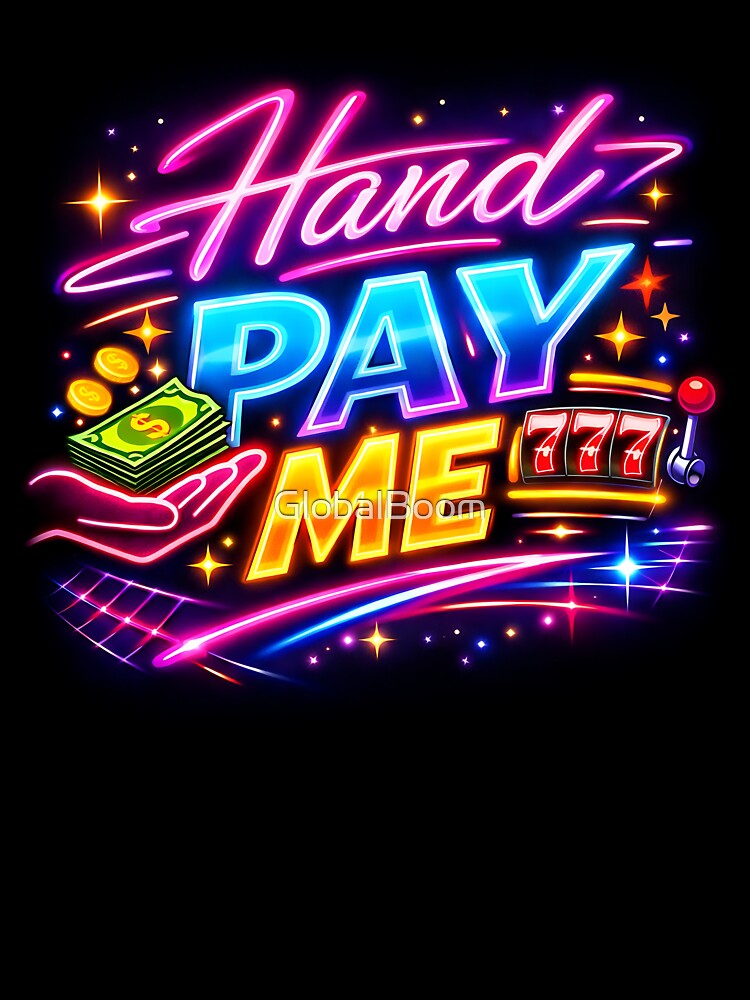 Hand Pay Me Neon Sign – Las Vegas Casino 90s Retro Style by GlobalBoom