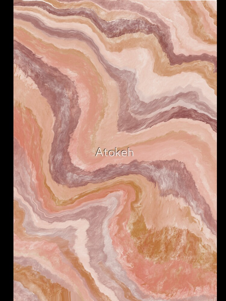 Retro Swirl Marble – Abstract Fluid Wave Art in Warm Earth Tones by Atokeh