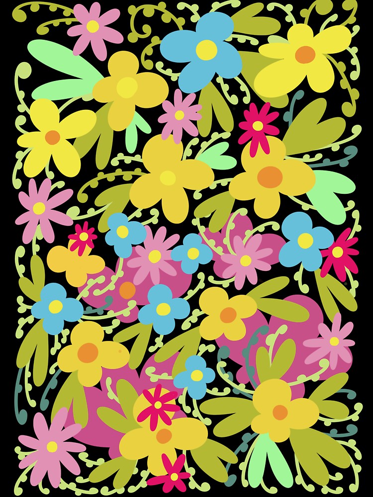 Groovy Retro Flowers and Vines 2 by PDMT