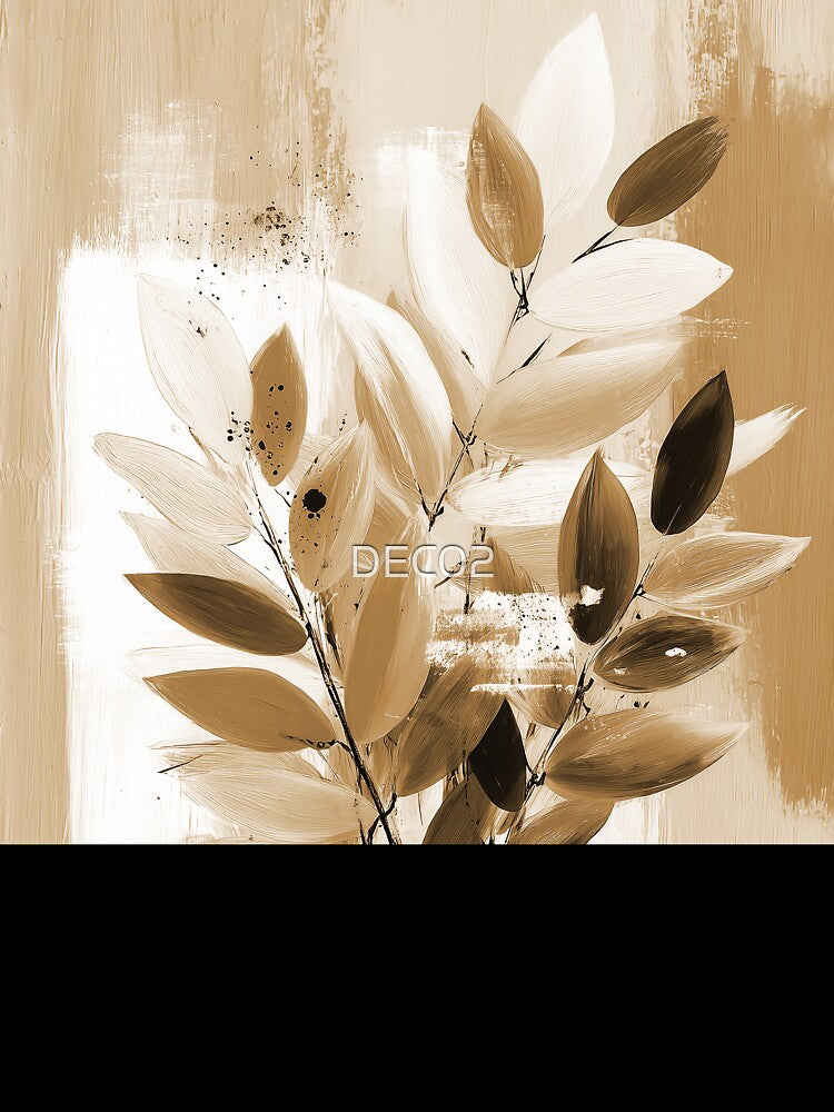 Boho Leaves In Earthtones, Mocha Taupe, And Cream by DEC02