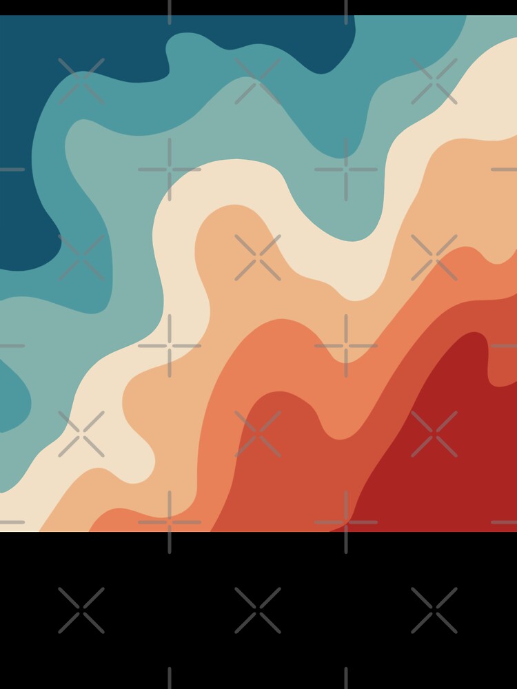 Retro Vintage Wave Abstract Art 70s & 80s Color Palette by RadiantFoxTees