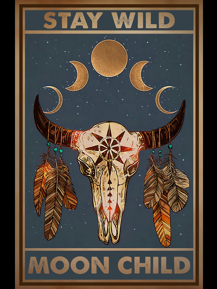 Stay Wild Moon Child Poster, Hippie Poster, Hippie Wall Art, Hippie Room Decor, Hippie Decor, Boho Wall Art, Boho Decor, Boho Prints by Steve Kane