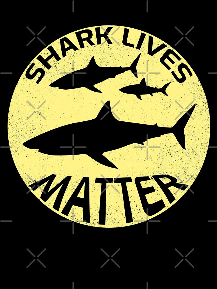 Shark lives matter design with black sharks. We have to protect the sharks! by NobelFashion