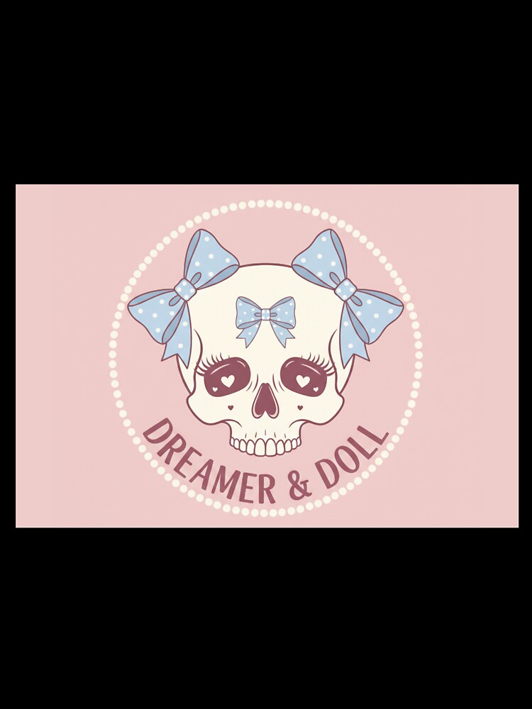 Soft Coquette Aesthetic Skull with Pastel Bows - Cute Girly Goth Art by CuteDesignOnly