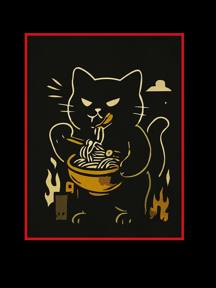Spicy Noodle Cat – Bold Retro Ramen Art by sorryNOTsorry.brand