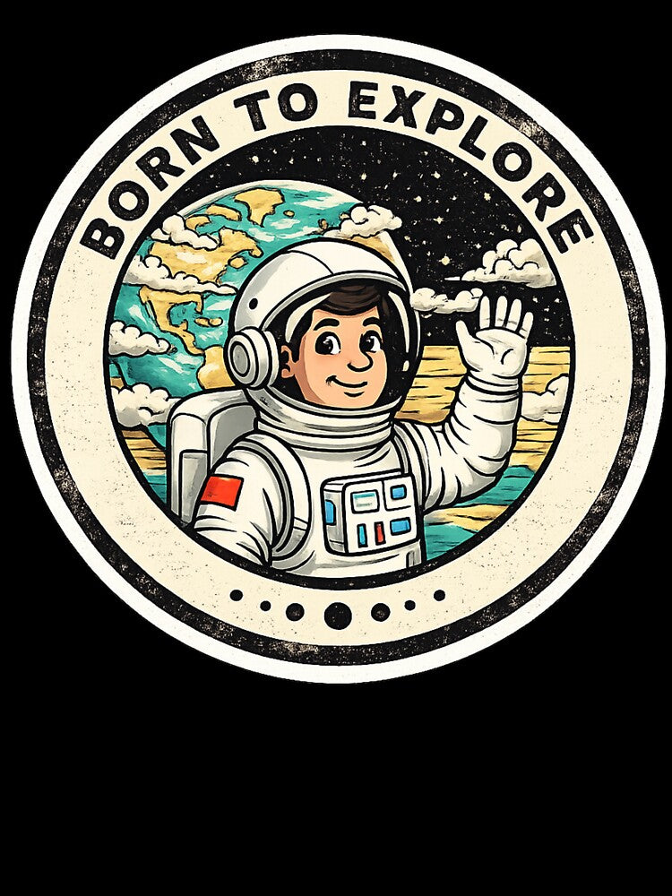 Born to Explore – Vintage Astronaut Space Design | Retro Galaxy Adventure Badge by Altair_