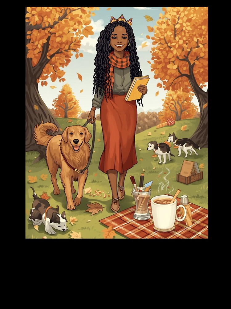 Autumn Day Dog Walk At The Park by lovelywhimsyart
