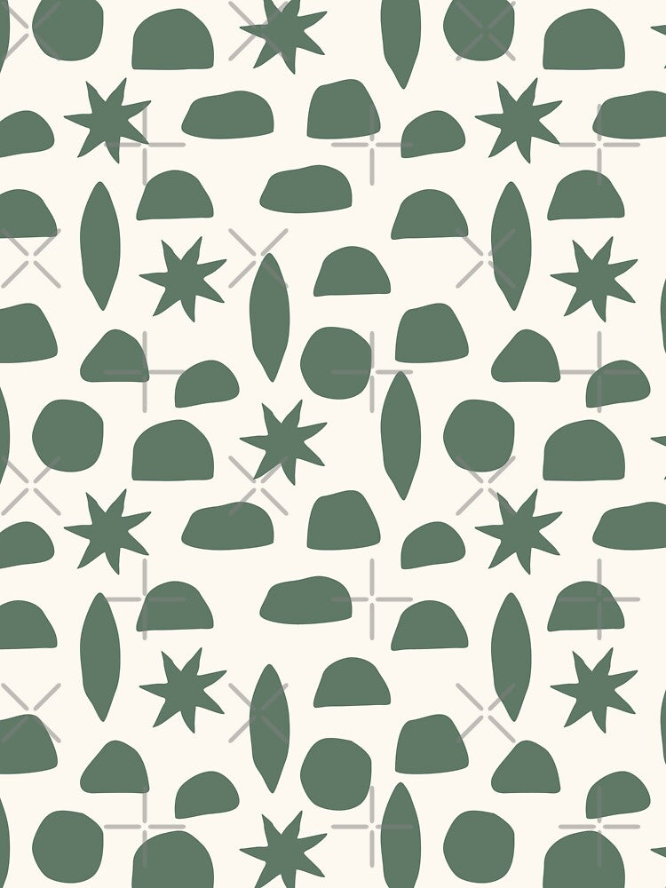 EARTHY BOHO HENRI MATISSE MILITARY GREEN ON CREAM by blomastudios
