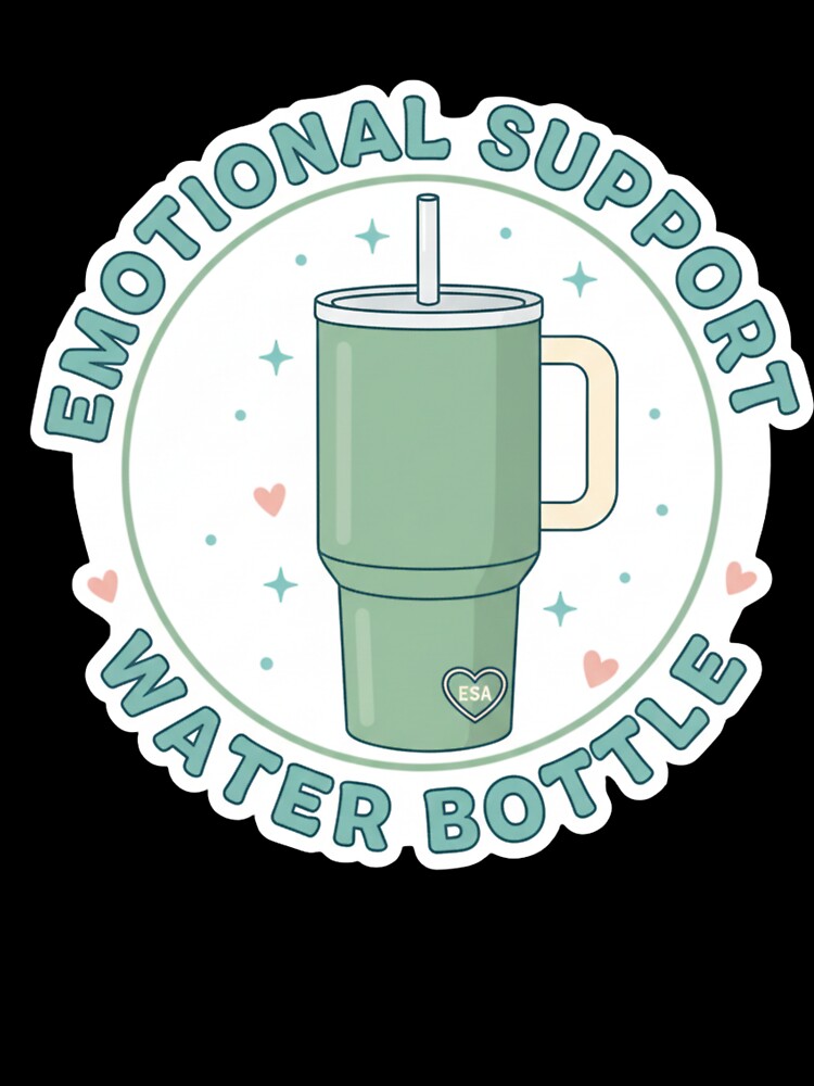 Emotional Support Water Bottle Sticker - Hydration Reminder Stanley Cup Hydroflask Funny by RealVibeVault