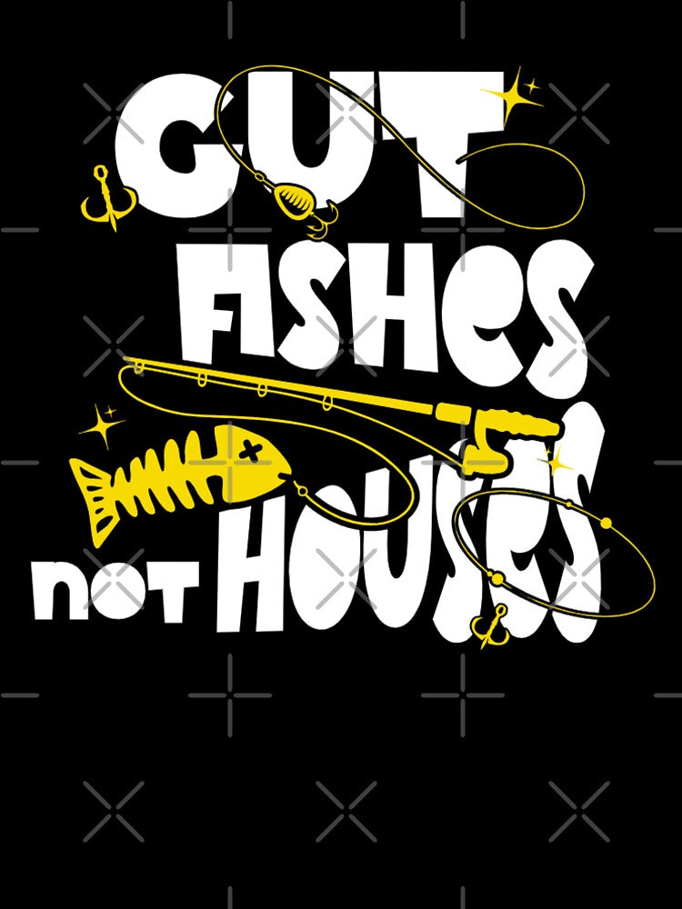 Vintage Gut Fishes Not Houses Fisher Humor Graphic by Feather Art
