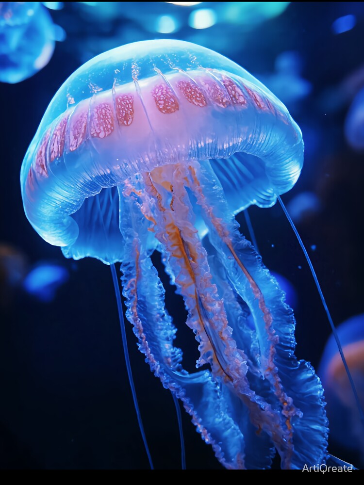 Bioluminescent Jellyfish – Purple Glow Deep Sea Art by ArtiQreate