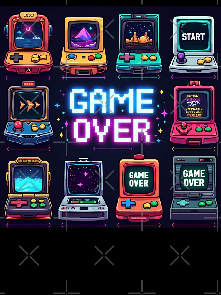 Retro Arcade 'Game Over' Graphic Design by GiftedExplorer