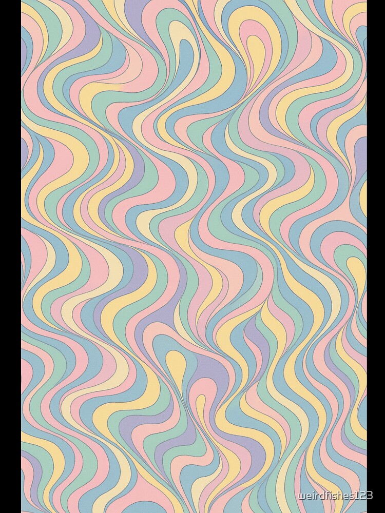 Pastel Retro Wavy Lines Seamless Pattern by weirdfishes123
