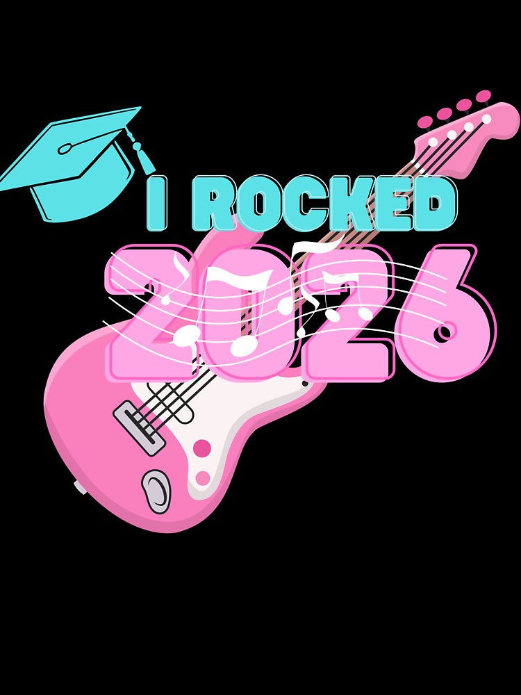 I Rocked Retro pastel Class of 2026 guitar (print on dark) by Cottageshop
