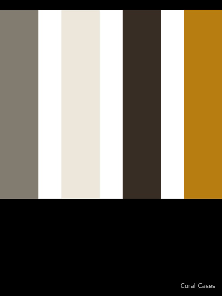 Retro Stripes; Grey, Gold, White and Beige by Coral-Cases