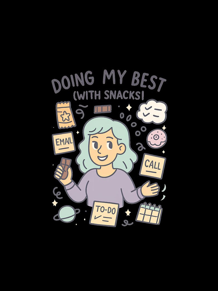 Doing My Best (With Snacks) - Cute ADHD Shirt for Women | Neurodivergent humor design by SBSociety
