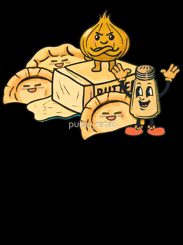 Retro Cartoon Pierogi Crew Vintage Food by pulse_retail