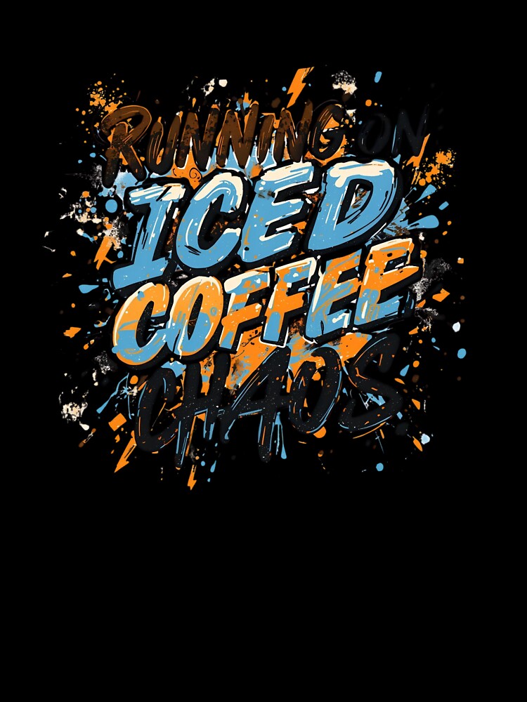 Running on Iced Coffee & Chaos – Funny Lifestyle Slogan by GiggleSnaps