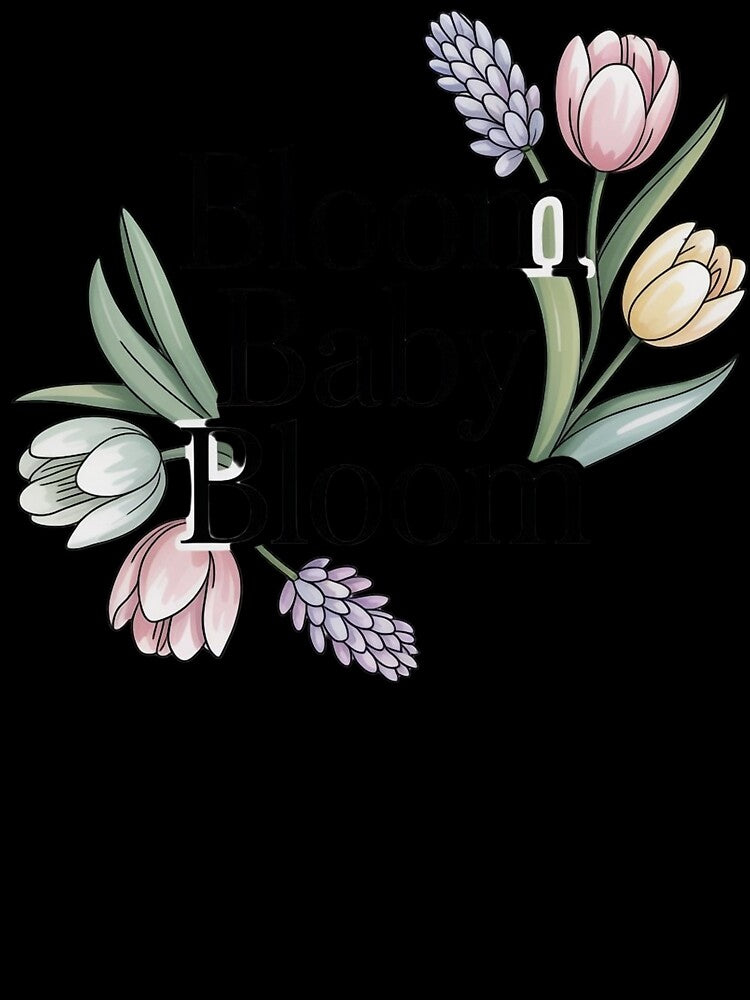 Bloom Baby Bloom – Feminine Minimalist Typography with Pastel Flowers by WikaKowalczyk