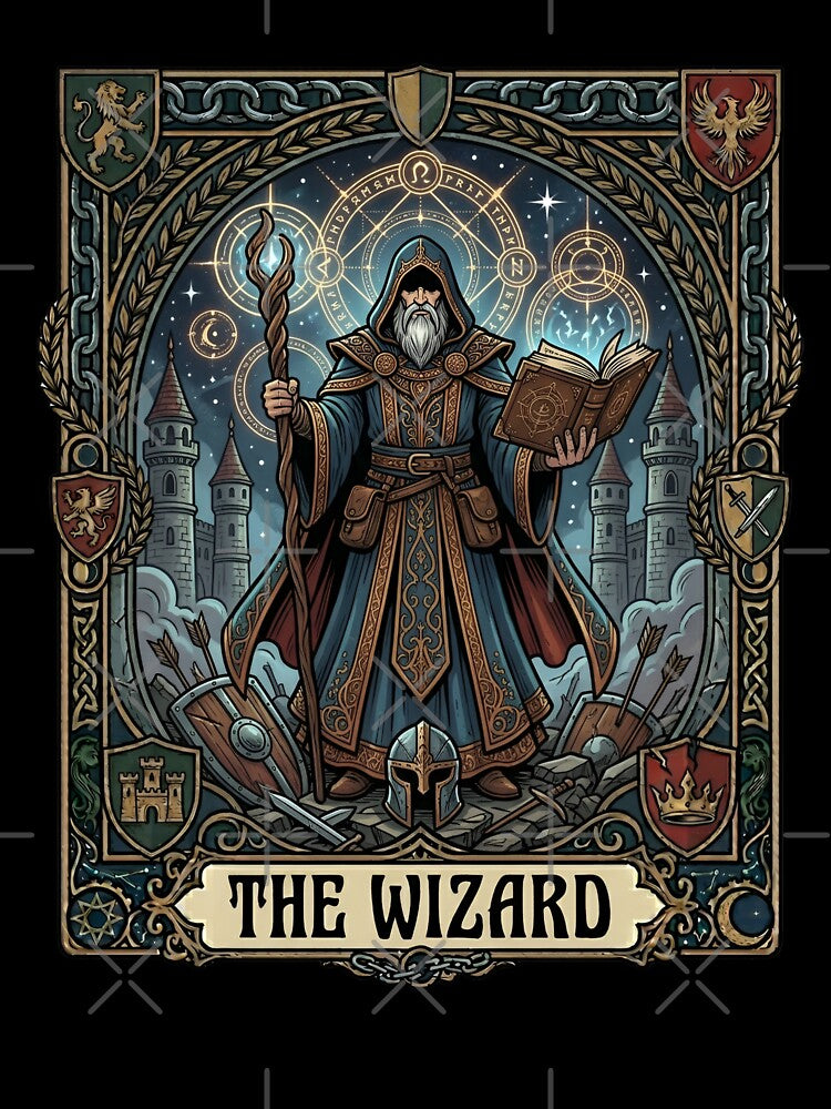The Wizard Tarot Card Fantasy Tabletop RPG Art by Fenay Designs
