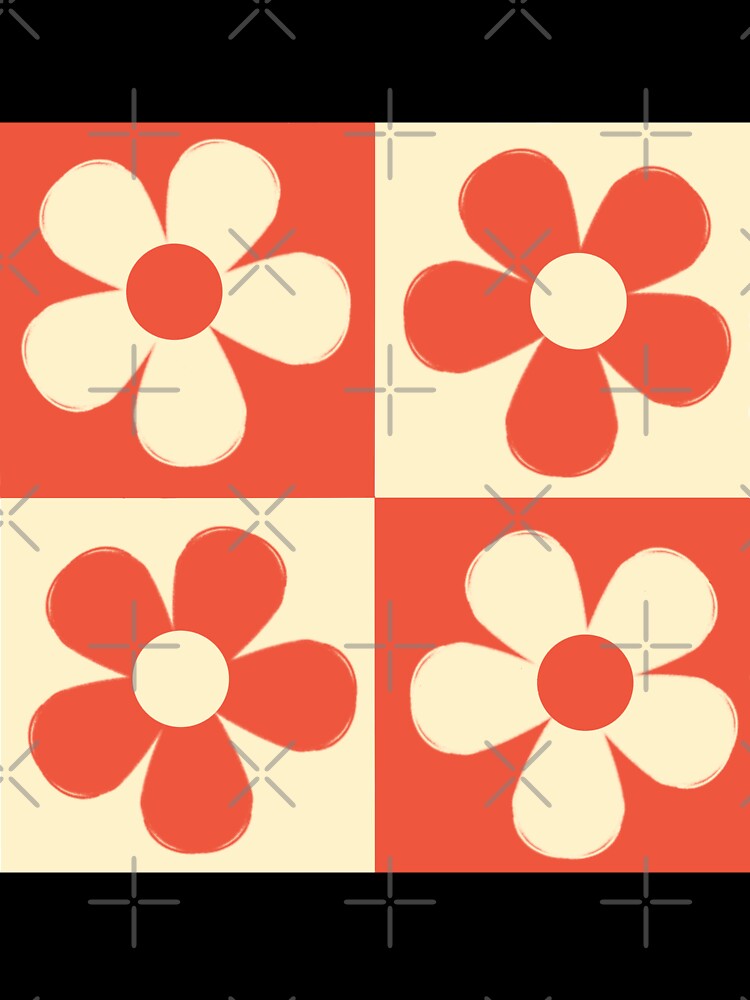 Retro Orange  Flowers by happylilclouds