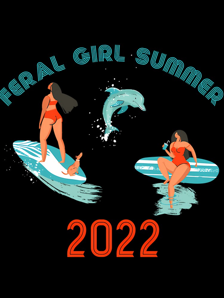 Feral Girl Summer Retro Dolphin Graphic by nctdhlkseos50