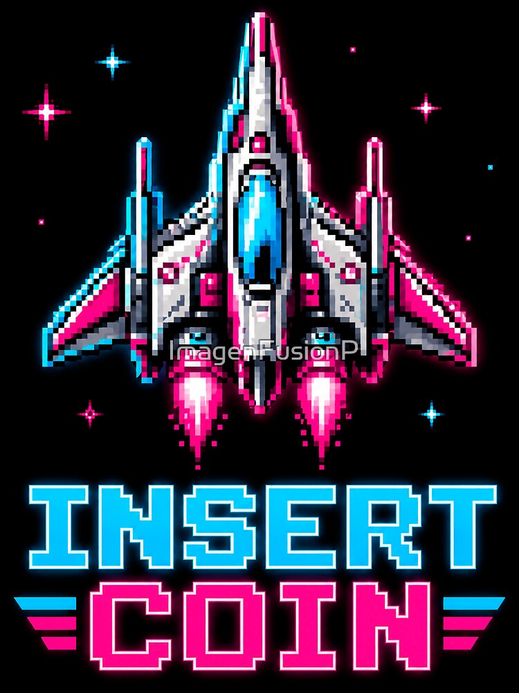 Retro Arcade Spaceship Insert Coin by ImagenFusionP