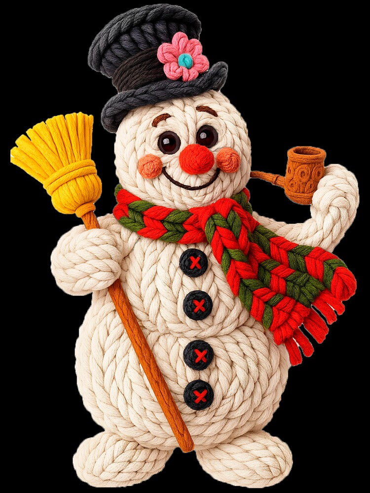 Crochet Yarn Frosty the Snowman, Preppy Christmas Latch Hook by Noomo Land Designs