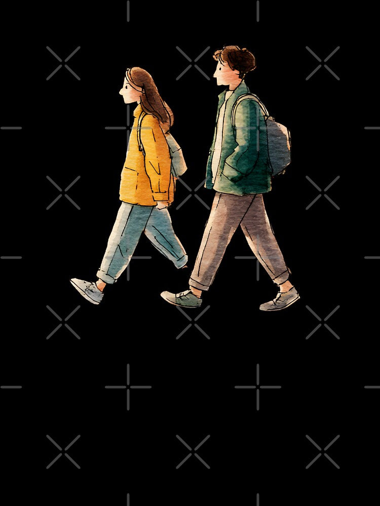 Slow Living Aesthetic Walking Couple by JaiSoftStudio