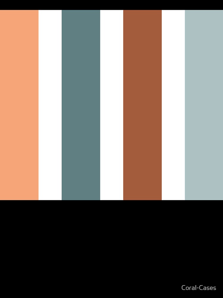 Retro Stripes: Desert Orange, Greeny Blue, Maroon, BlueGrey by Coral-Cases