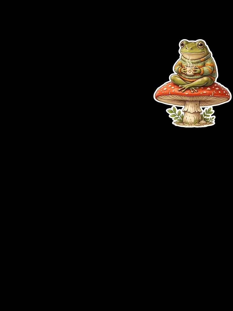 Cute Frog Sitting on Mushroom by nexelora