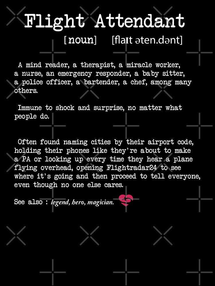 Flight Attendant Definition - Funny Cabin Crew - Aviation Lover by Ikaroots