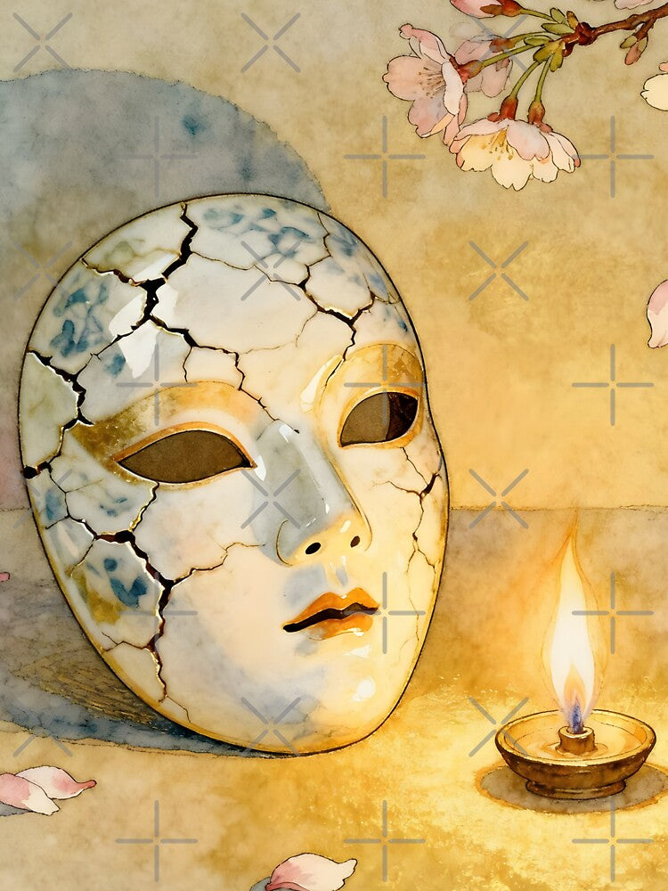 Cracked Porcelain Mask – Blossoms of Truth and Transformation by SoniaSarkali